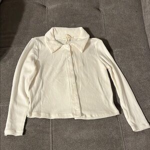 Copper Key Ivory Ribbed Knit Top